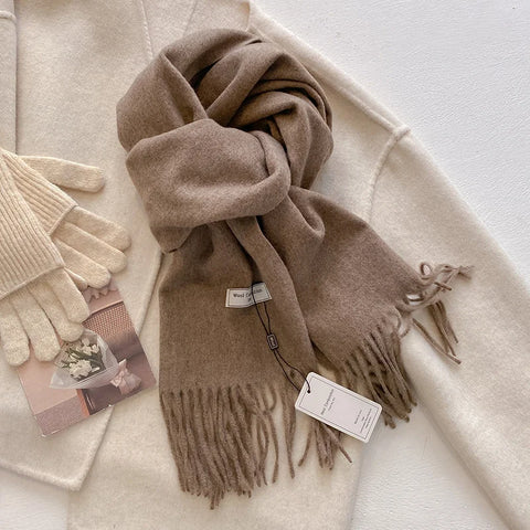 Luxury Winter Wool Cashmere Scarf for Women