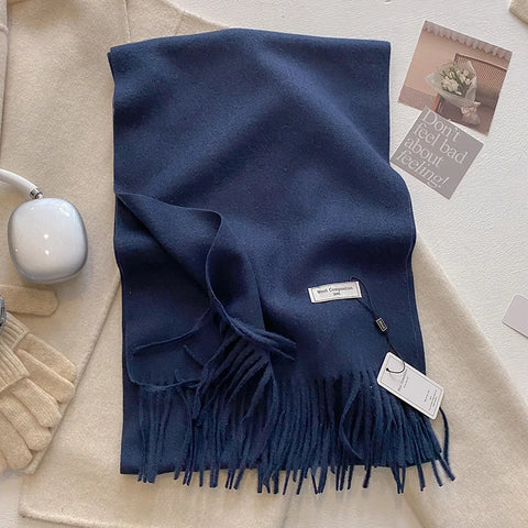 Luxury Winter Wool Cashmere Scarf for Women