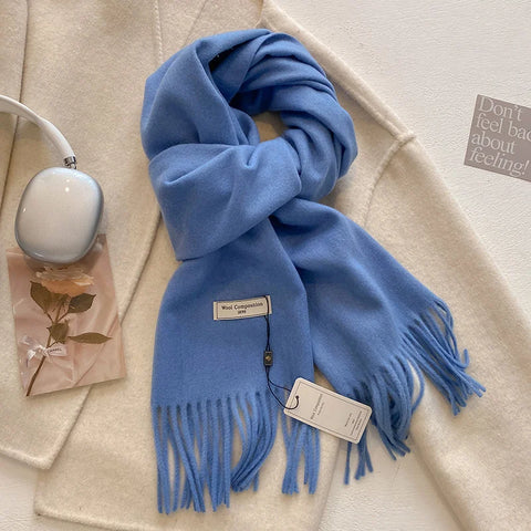 Luxury Winter Wool Cashmere Scarf for Women