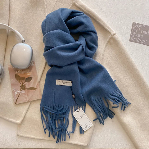 Luxury Winter Wool Cashmere Scarf for Women