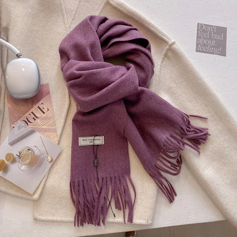Luxury Winter Wool Cashmere Scarf for Women