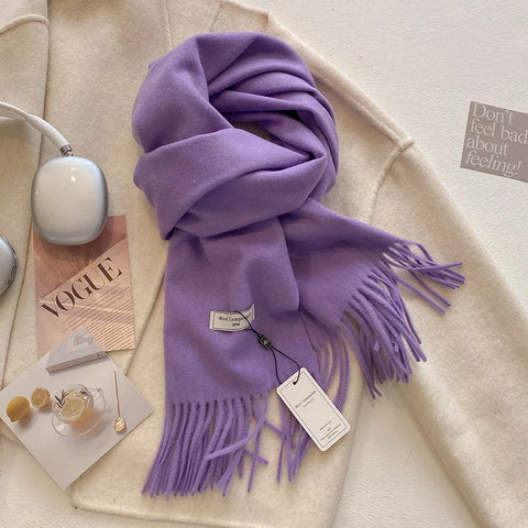 Luxury Winter Wool Cashmere Scarf for Women