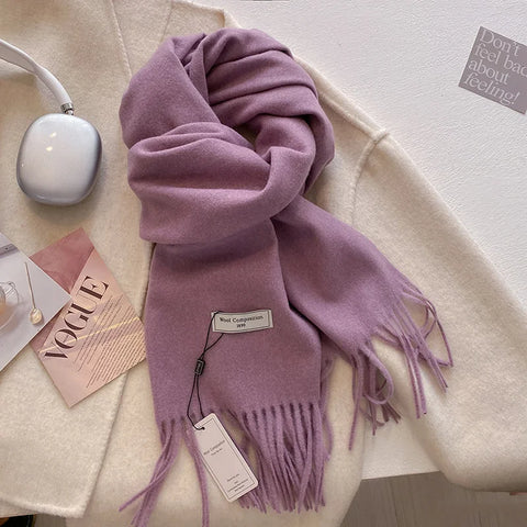 Luxury Winter Wool Cashmere Scarf for Women