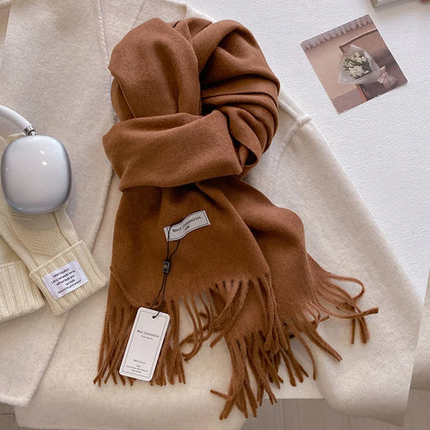 Luxury Winter Wool Cashmere Scarf for Women