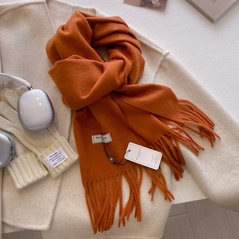 Luxury Winter Wool Cashmere Scarf for Women