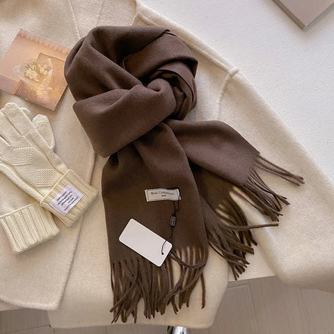 Luxury Winter Wool Cashmere Scarf for Women