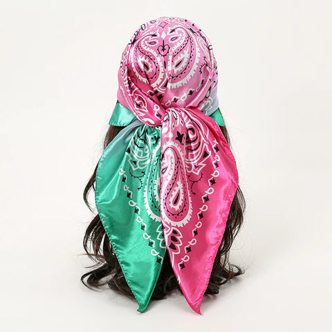 Elegant Satin Square Scarf for Women