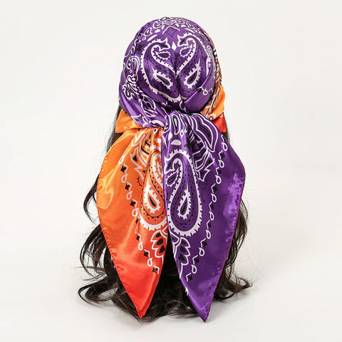Elegant Satin Square Scarf for Women