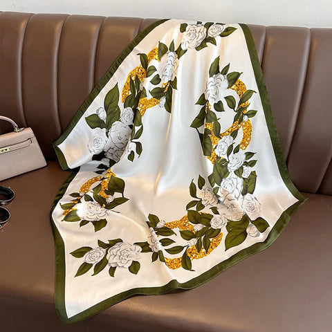Luxury 2023 Silk Square Scarf for Women