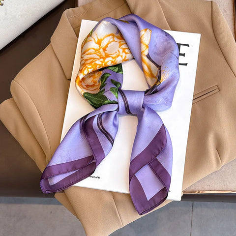Wild Leopard Print Silk Scarf - Satin Shawl Design