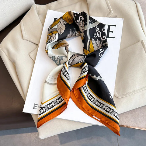 Wild Leopard Print Silk Scarf - Satin Shawl Design