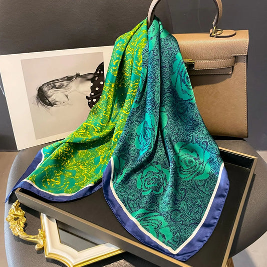 Elegant 70x70cm Silk Feeling Scarf