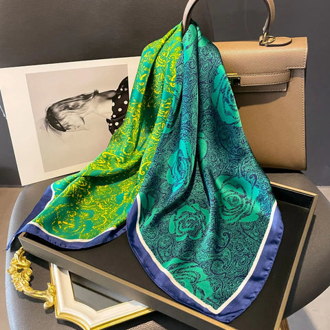 Elegant 70x70cm Silk Feeling Scarf