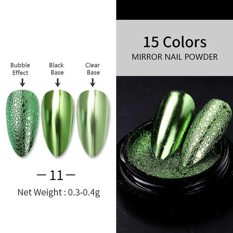 Super-Bright Metallic Nail Powder - Gold Silver Mirror Pigment