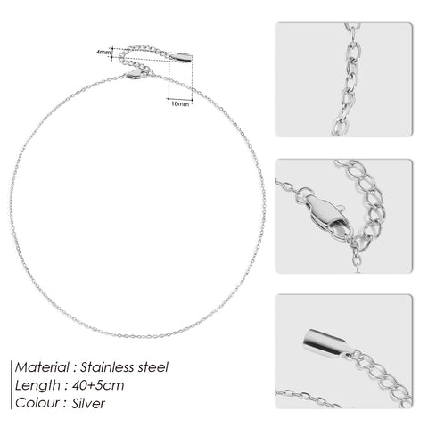 eManco Classic Fine Chain Gold-Plated Men's Necklace - Adjustable Stainless Steel with Upgraded Lobster Clasp