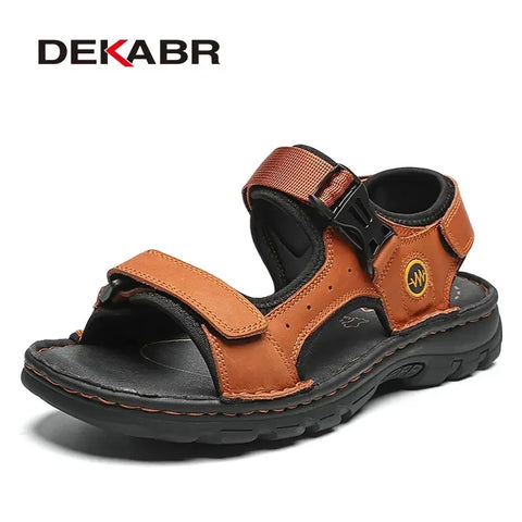 DEKABR Herren-Sandalen aus echtem Leder – Sommer-Strandschuhe 