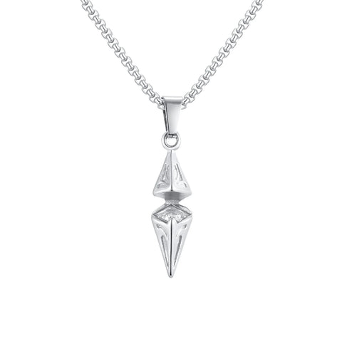 Stylish Blue Stone Necklaces for Men and Women - Stainless Steel Geometric Pendant Collar