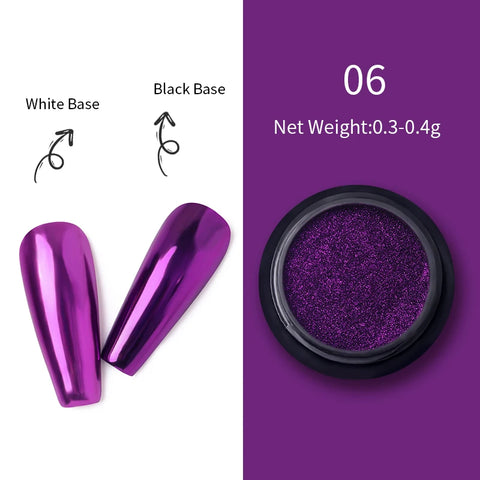 Pearl Aurora Nail Powder - Purple Pink Blue Chrome Glitter