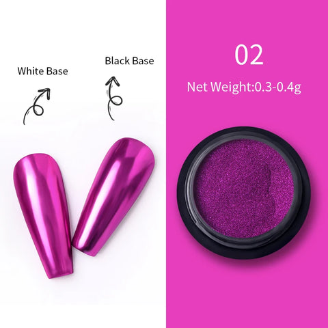 Pearl Aurora Nail Powder - Purple Pink Blue Chrome Glitter