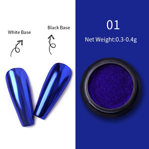 Pearl Aurora Nail Powder - Purple Pink Blue Chrome Glitter