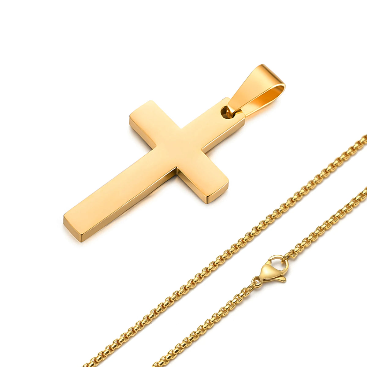 Waterproof Cross Necklaces for Men - Anti-Allergy Stainless Steel Jewelry Gifts