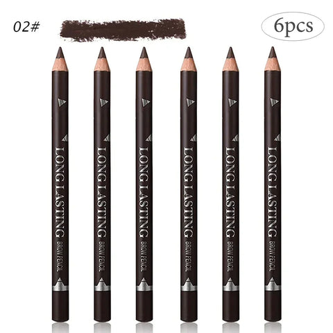Waterproof Eyebrow Pencil Set – 6/12 Pcs Natural Black Brown