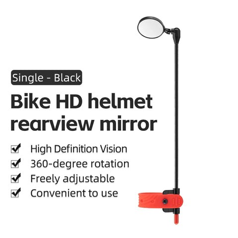 ROCKBROS 360° Rotatable Bicycle Helmet Rearview Mirror - Flexible Safety Riding Accessory