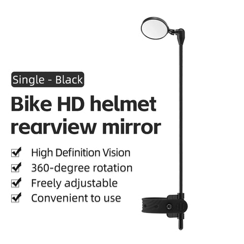 ROCKBROS 360° Rotatable Bicycle Helmet Rearview Mirror - Flexible Safety Riding Accessory