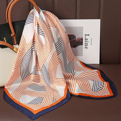 Luxury Animal Silk Satin Head Scarf for Women