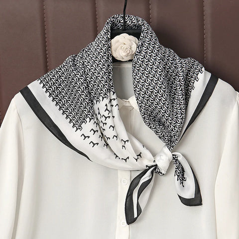 Luxury Satin Silk Square Scarf for Women