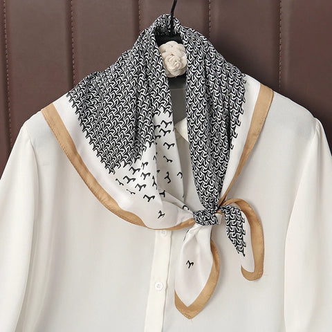 Luxury Satin Silk Square Scarf for Women