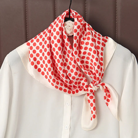Luxury Satin Silk Square Scarf for Women