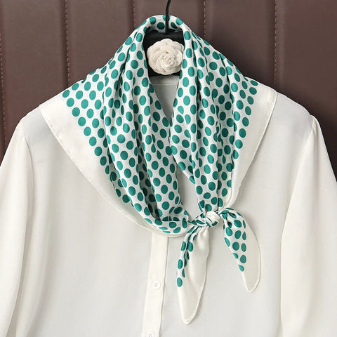 Luxury Satin Silk Square Scarf for Women