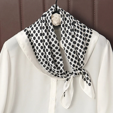 Luxury Satin Silk Square Scarf for Women