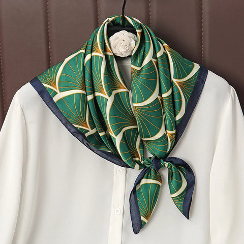 Luxury Horse Print Silk Neck Scarf for Women