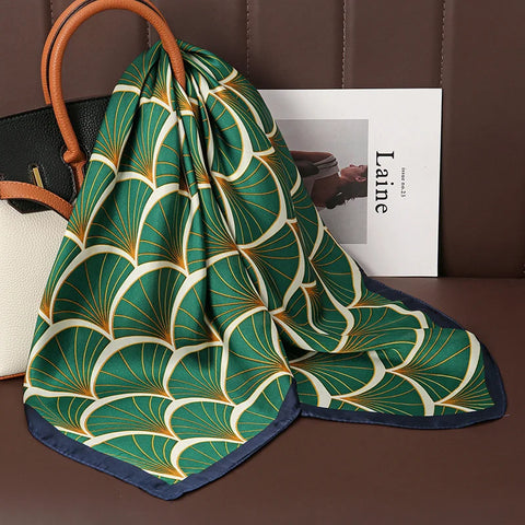 Luxury Animal Silk Satin Head Scarf for Women
