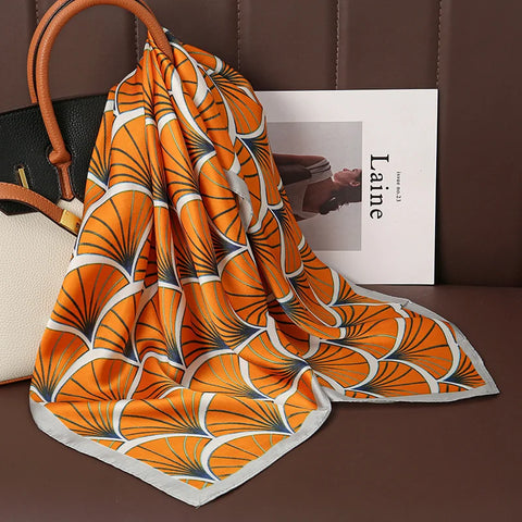 Luxury Satin Silk Square Scarf for Women