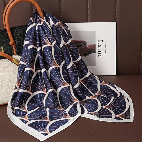 Luxury Satin Silk Square Scarf for Women