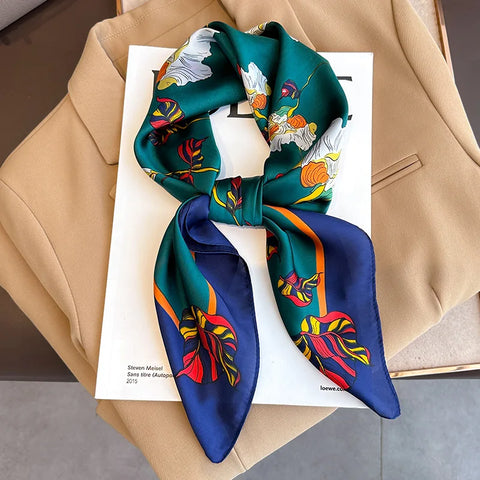 Wild Leopard Print Silk Scarf - Satin Shawl Design