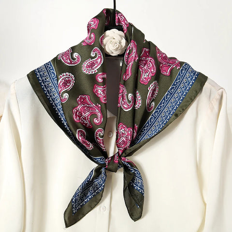 Wild Leopard Print Silk Scarf - Satin Shawl Design