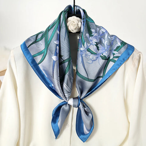 Wild Leopard Print Silk Scarf - Satin Shawl Design