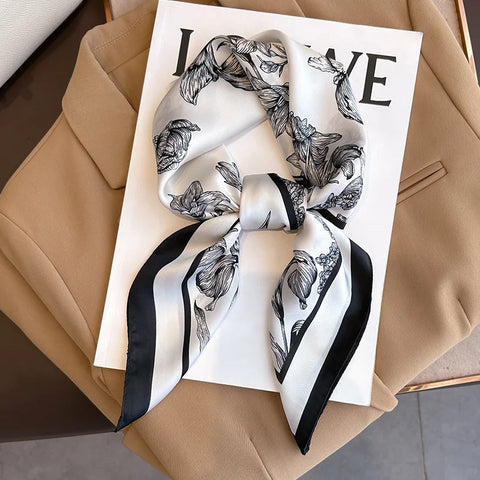 Luxury Silk Plaid Scarf for Women