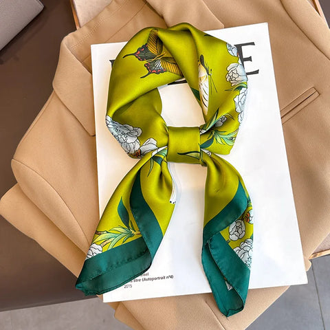 Wild Leopard Print Silk Scarf - Satin Shawl Design