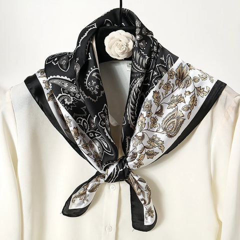 Wild Leopard Print Silk Scarf - Satin Shawl Design