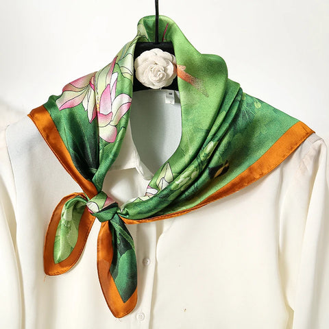 Wild Leopard Print Silk Scarf - Satin Shawl Design