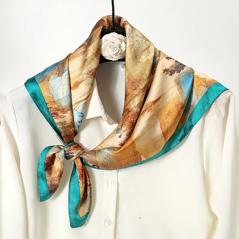 Wild Leopard Print Silk Scarf - Satin Shawl Design