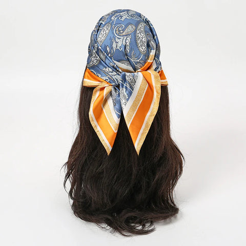 Summer Beach Heart Print Silk Hijab Scarf