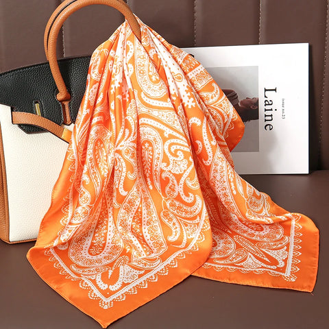 Wild Leopard Print Silk Scarf - Satin Shawl Design
