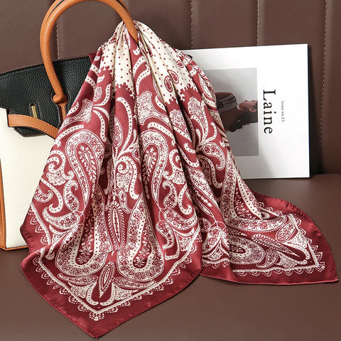 Wild Leopard Print Silk Scarf - Satin Shawl Design
