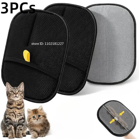 Cat and Dog Hair Remover Brush and Grooming Gloves Set